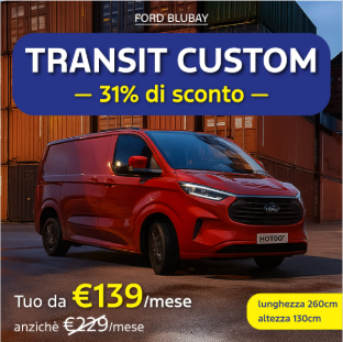 Transit Custom Tua A 139 Euro Al Mese Con 31% Di Sconto